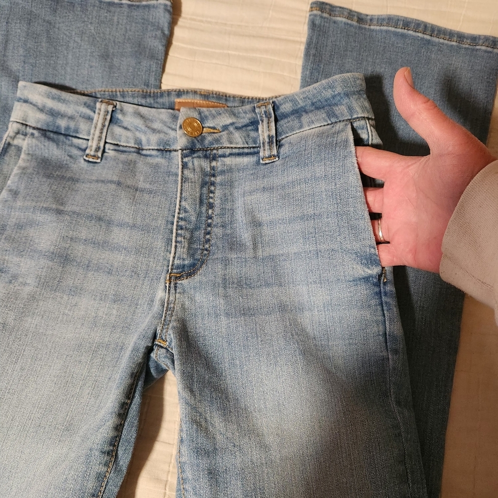 Kut From The Kloth Natalie  Jeans Womens Sz 00 Flare Mid Rise Stretch Light Wash - Picture 3 of 12